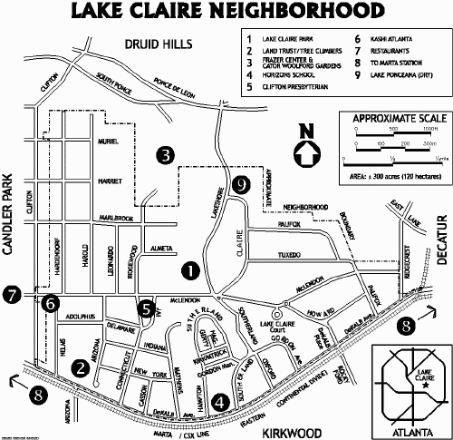 Lake Claire neighborhood map